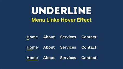 Animated Underline Hover Effect Using Html And Css Animated Navbar