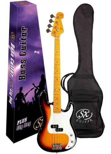 Contrabaixo Sx Precision Bass 4 Cordas Spb57 Sunburst Bag Parcelamento Sem Juros