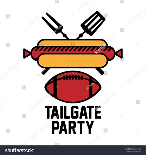 American Football Tailgate Party Label Badge Stock Vector Royalty Free