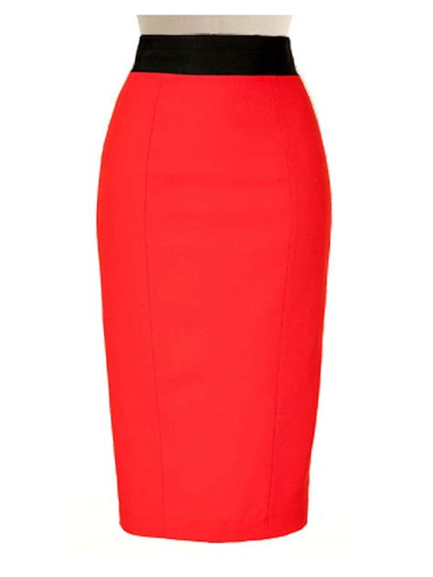 Red And Black Pencil Skirt Hand Made Pencil Skirt Wide Variety Of