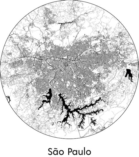 Premium Vector City Map South America Brazil Sao Paulo Vector