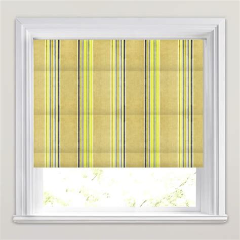 Yellow, Golden Yellow, Light & Dark Grey Velour Striped Roman Blinds