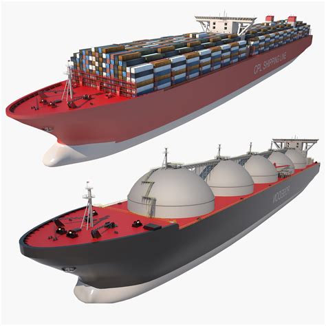 Lng Tanker Ship And Container Ship 3d Model 129 Obj Max Fbx 3ds Free3d