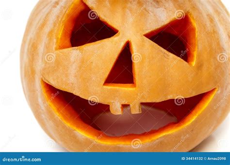 Halloween Pumpkin With Hair Stock Photo Image Of Eyes Pumpkin 34414132