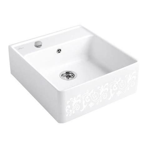 Villeroy Boch Butler Sink White Pearl Decor Position Boreholes 1 And