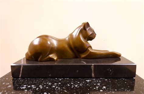 Statue Naar Michele Decoux Art Deco Kat 12 5 Cm Bronze Marbre