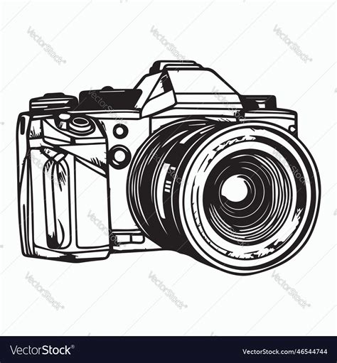 Photo camera line art icon of photography Vector Image