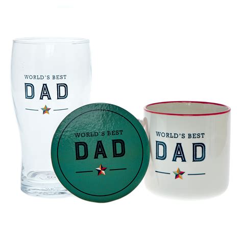 Buy Worlds Best Dad Mug Coaster And Pint Glass Set For Gbp 479 Card