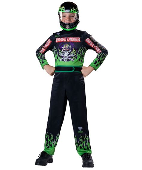 Grave Digger Race Car Driver Boy Costume - Boys Costume