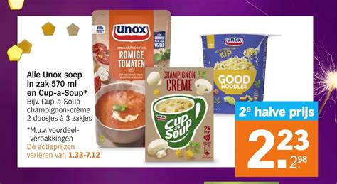 Alle Unox Soep In Zak Ml En Cup A Soup Aanbieding Bij Albert Heijn