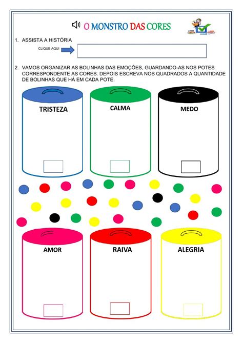 Ejercicio online de Cores e emoções para Alfabetização Puedes hacer