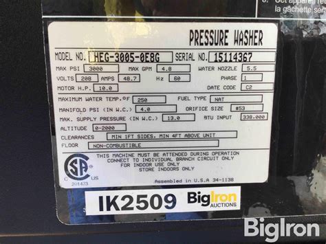 2017 Mi T M HEG 3005 0E8G Hot Water Pressure Washer Agriculture BigIron