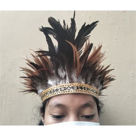 Jual New Aksesoris Mahkota Kepala Bulu Adat Dayak Papua Shopee Indonesia