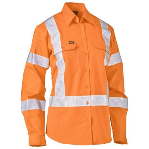 Bisley Bl6166xt Ladies X Taped Biomotion Hi Vis Cool Lightweight Drill