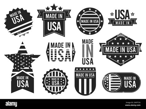 Made In Usa Labeling Set Collection Of Label Made In Usa American