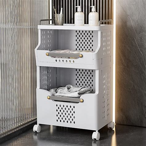 Amazon XIYAO 3 Tier Rolling Storage Cart White Durable Slide