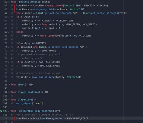 Trying to create a knockback effect but doing so causes is_on_floor() to stop working. : r/godot