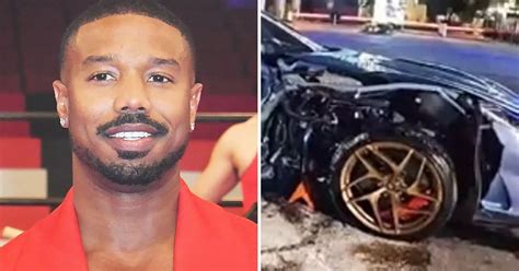 Michael B Jordan Crashes His K Ferrari Into A Parked Kia Leaving