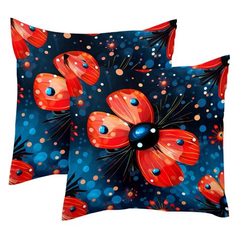 Ladybird Ladybug Coccinella Septempunctata Printed Square Pc Cushion