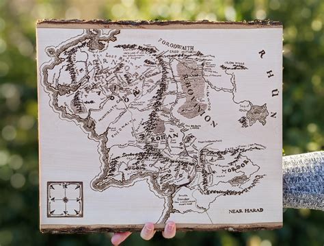 A Woodburned Map Of Middle Earth Oc Rlotr