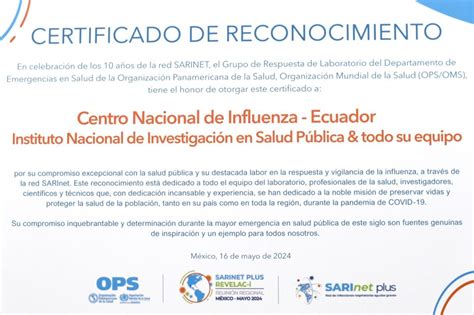 Instituto Nacional De Investigaci N En Salud P Blica Inspi Lip Recibe