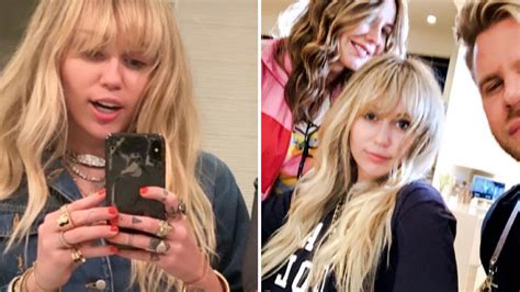 Miley Cyrus Reveals Hannah Montana Blonde Hair And Bangs Allure