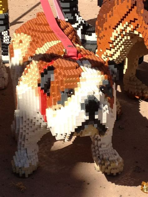 English Bulldog Lego Statue in Disney World!