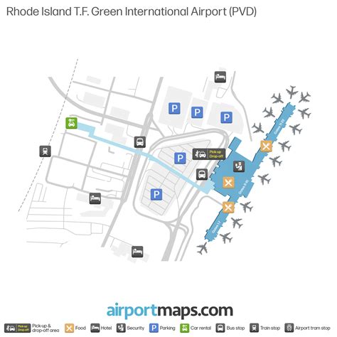 Map of Theodore Francis Green State (PVD) – Terminal Map | Airportmaps.com