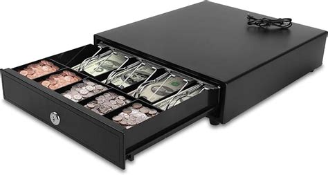 Holdfiturn Cash Drawer Heavy Duty Electronic Cash Drawer Box With Keys