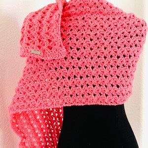 Pink Crochet Shawl Etsy