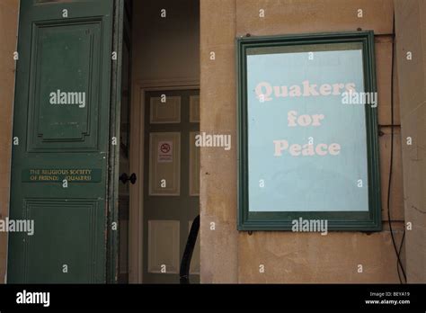 Quakers For Peace Sign Outside A Quakers Friends Meeting House In Bath