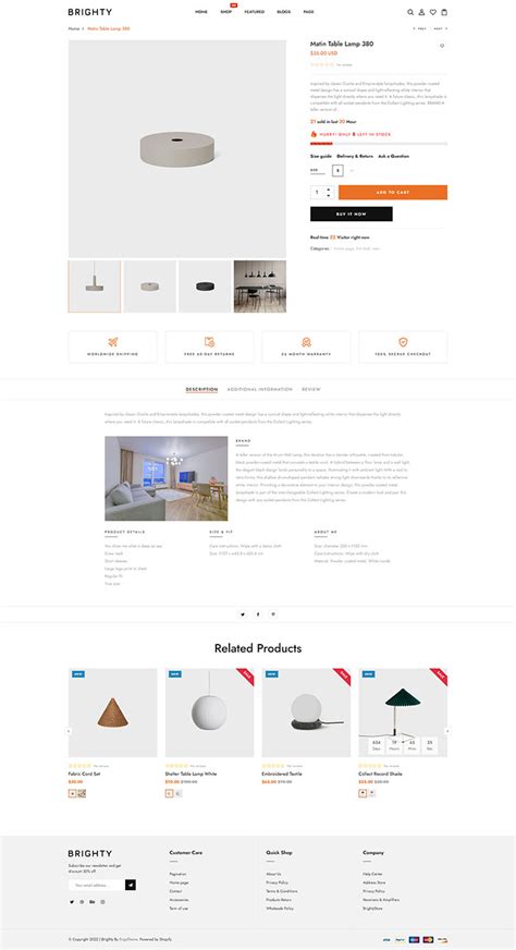 Brighty Lighting And Interior Lights Shopify Theme