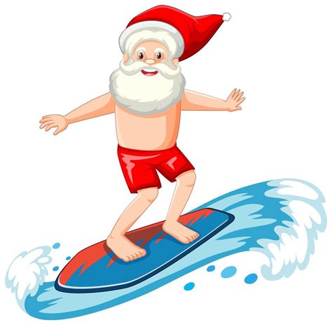 Surfing Santa Vector Art, Icons, and Graphics for Free Download