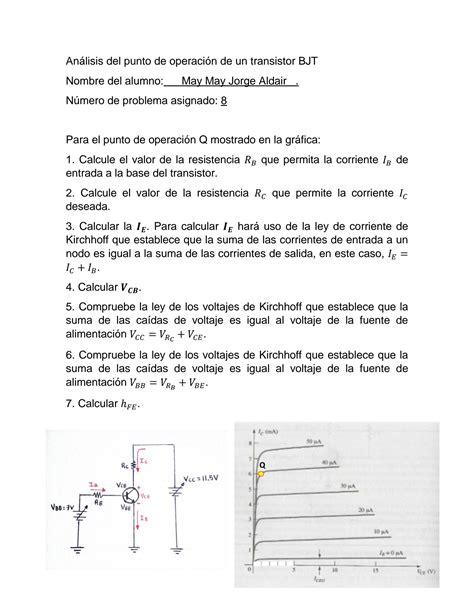 Solution Analisis Del Punto De Operacion De Un Bjt Studypool