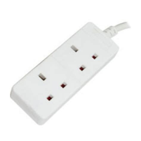 Two Gang 13A Extension Lead 2G Socket 5 Metres White Lead