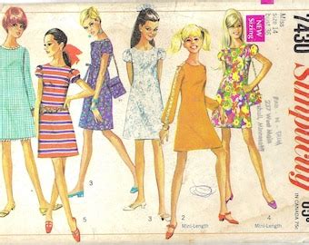 Vintage 60s Collarless A Line Dress Sewing Pattern Simplicity 7600