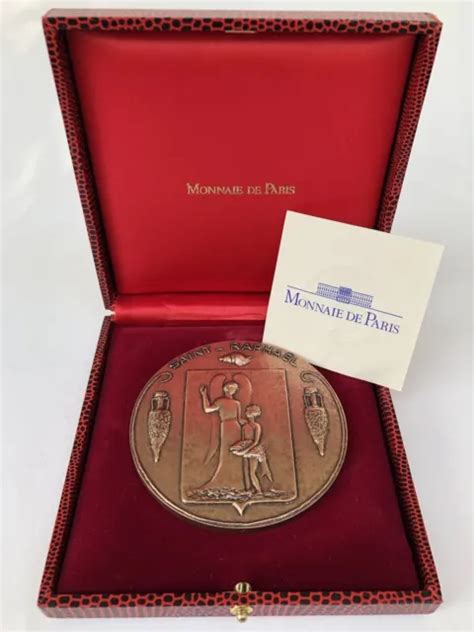 Superbe Monnaie De Paris Grande Medaille Saint Raphael En Bronze En