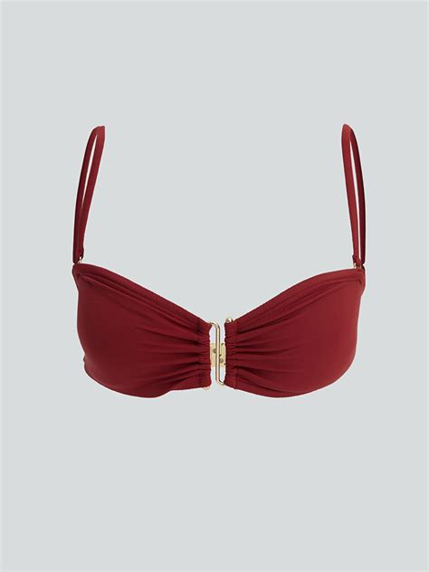 LCW DREAM Bordo Çıkarılabilir Pedli Kadın Bikini Üstü S AA Z HHF LCW