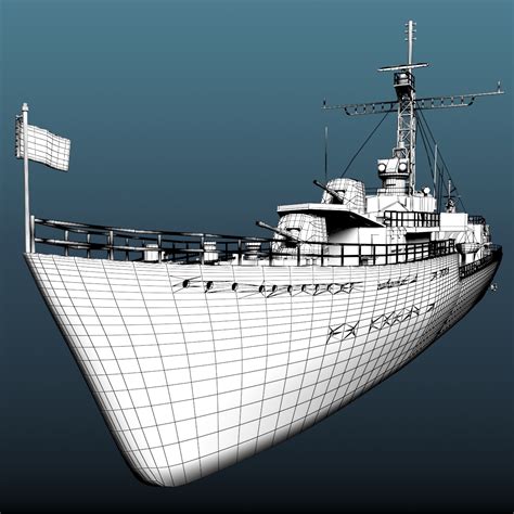 Ww2 Destroyer 2 Model Turbosquid 1269242