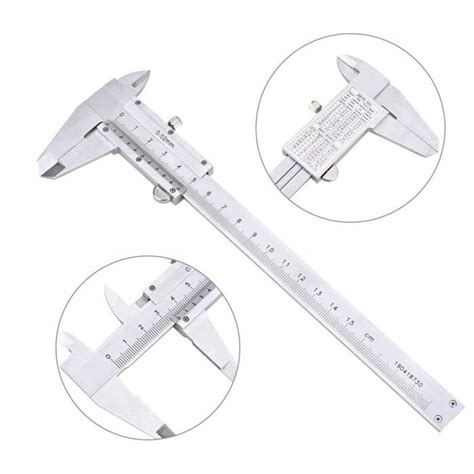 Pied à Coulisse Acier Inoxydable Vernier Caliper 150MM 6 Nabance