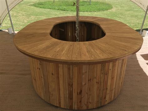 Round Rustic Bar Mobile Bar Hire Ice Lime