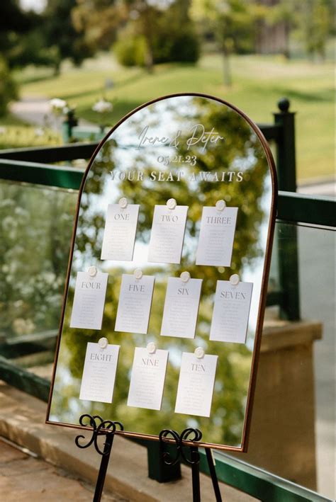 Seating Chart In Mirror Seating Chart Seating Chart Wedding Diy