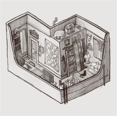 Isometric House Drawing at GetDrawings | Free download