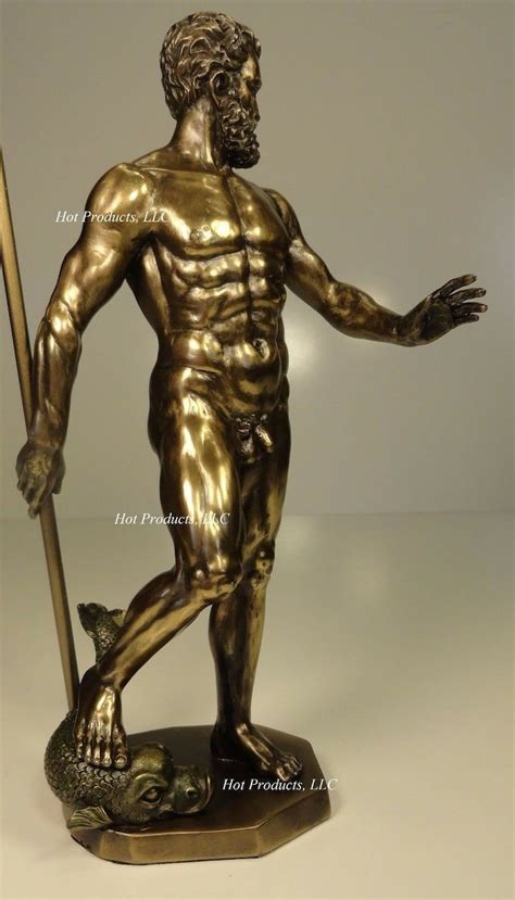 Poseidon God Of Sea Trident Greek Mythology Nude Male Bronze Finish Etsy