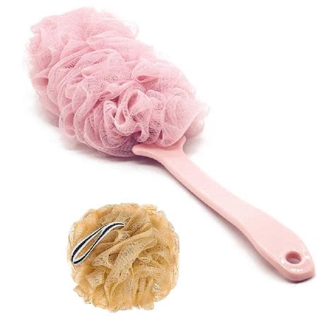 Bluefinger Loofah Back Scrubber For Shower Long Handle