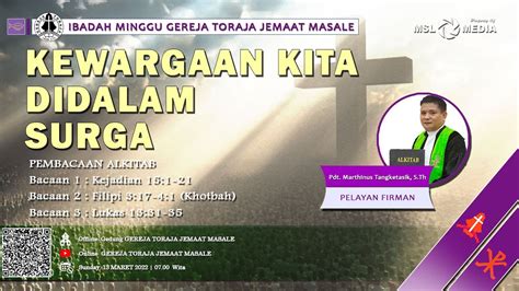 Ibadah Minggu Prapaskah Ii Gereja Toraja Jemaat Masale Minggu