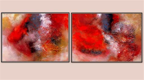 For The Good Times Abstract Textured Acrylic Diptych Alika Art