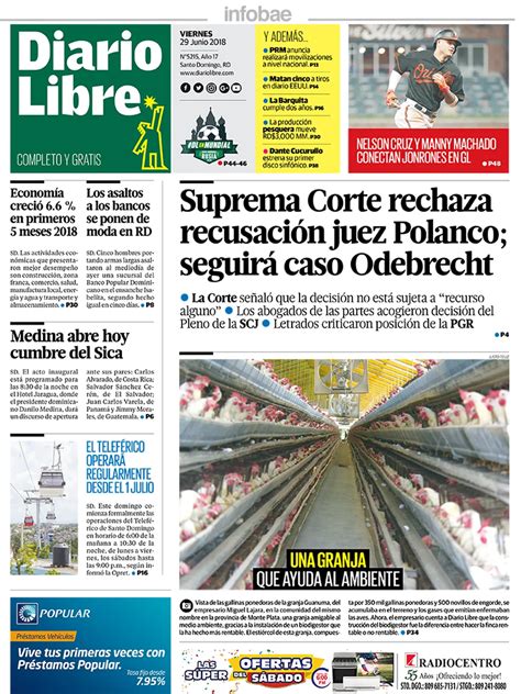 Diario Libre República Dominicana Viernes 29 De Junio De 2018 Infobae