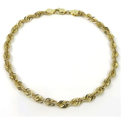 Buy 14k Yellow Gold Solid Rope Bracelet 8.50 Inch 4mm Online at SO ICY ...