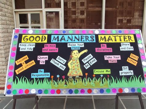 Board Decoration On Good Manners Carteles De La Escuela Decoración De Unas Escuela